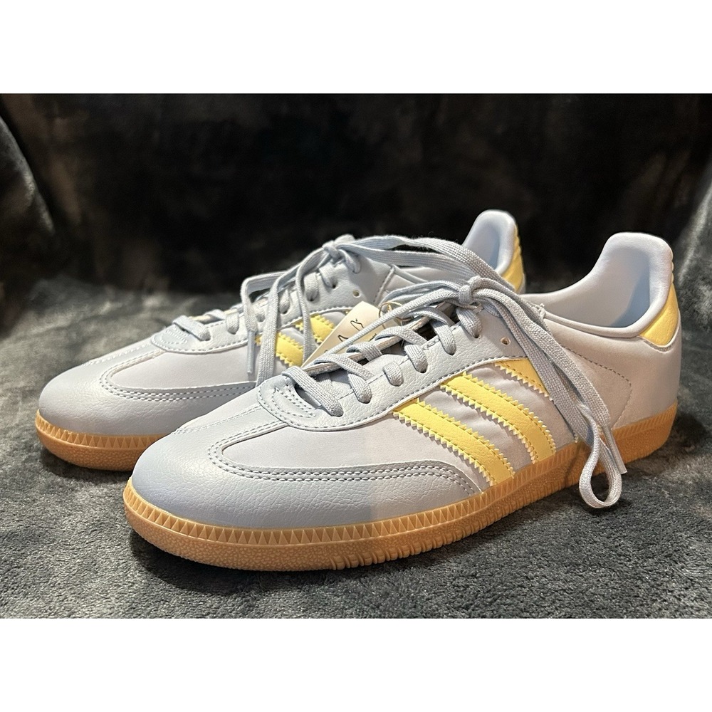 Adidas JH7599 Samba OG J Originals Kids 6.5 Women's 7.5 Blue/Yellow Shoes